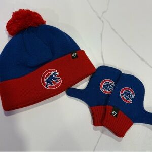 MLB • Toddler Chicago Cubs Winter Hat & Mittens